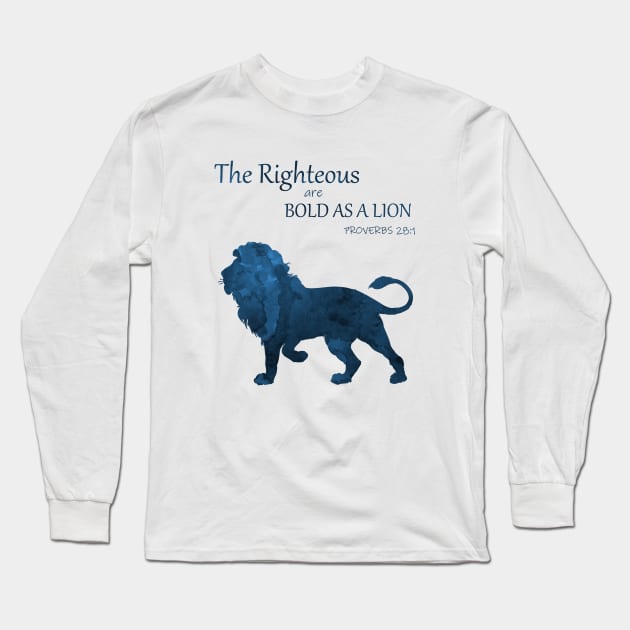 Proverbs 28 1 - Bold As A Lion Long Sleeve T-Shirt by TheJollyMarten